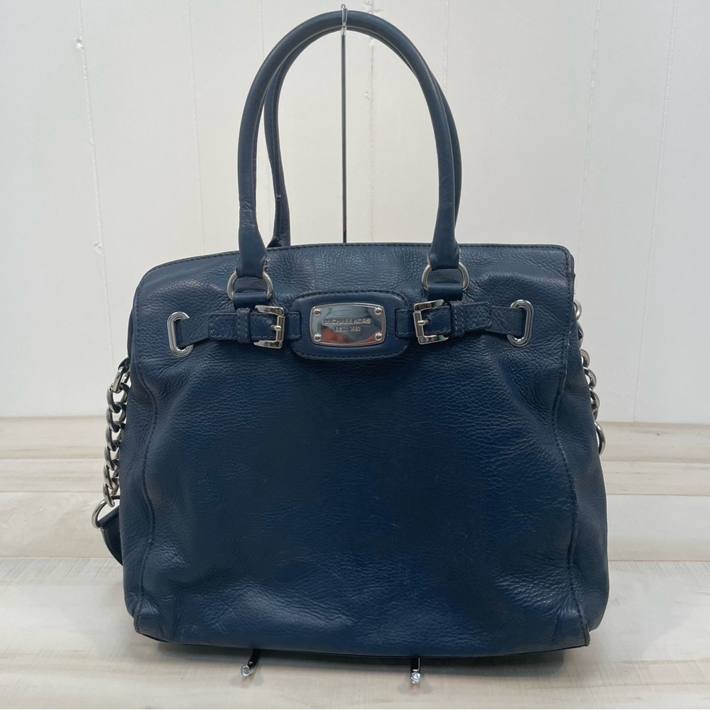 Michael Kors Hamilton Navy Blue Soft Leather Bag